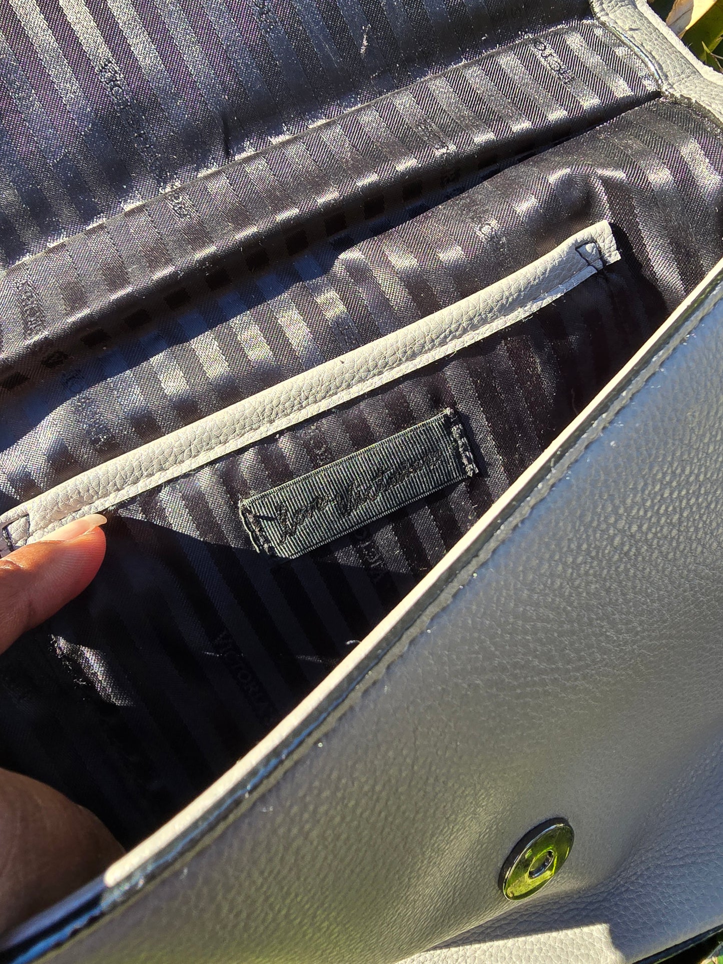 Victoria's Secret Grey Pebbled V-Quilt Chain Strap Shoulder Bag