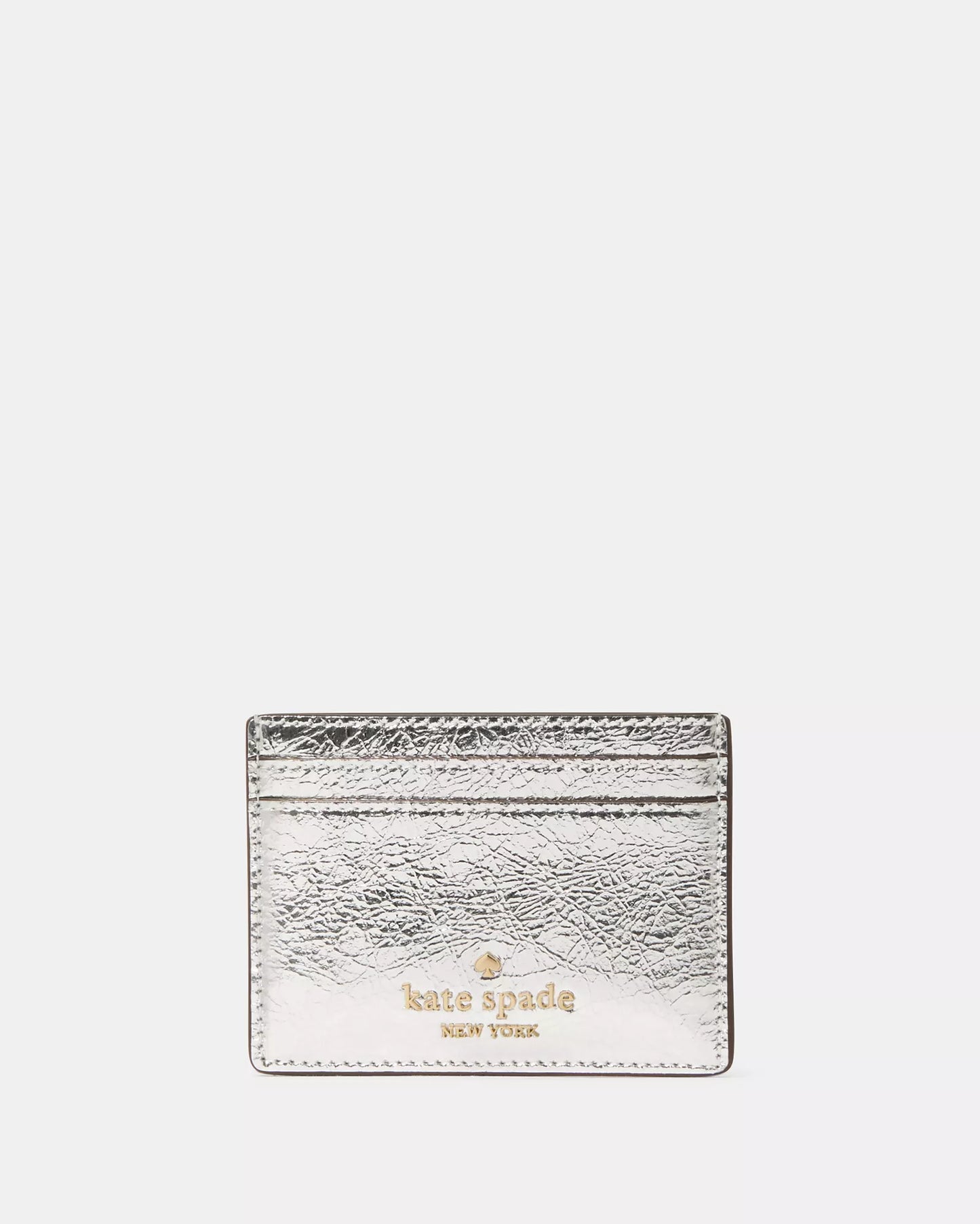 Kate Spade Madison Crinkle Metallic Small Slim Card Holder