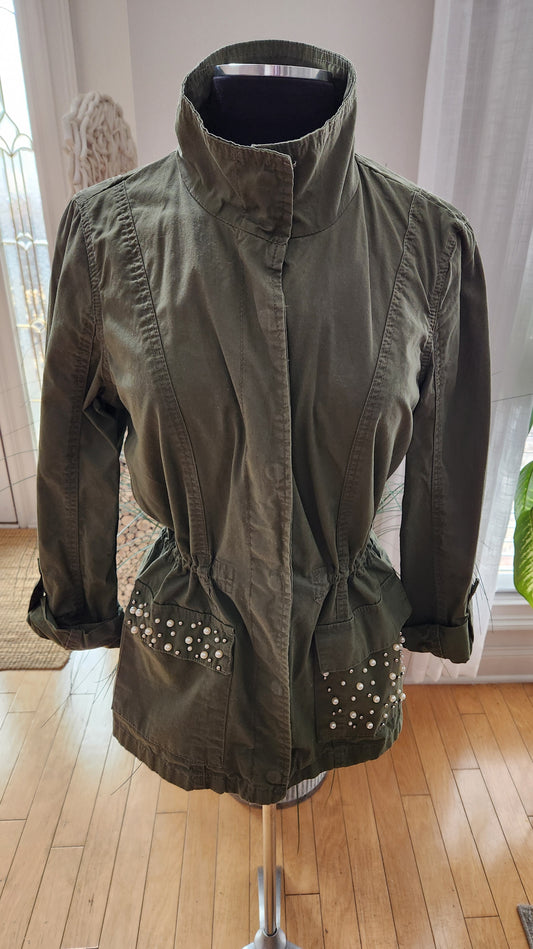 Ashley Olive Pearl Jacket Sz L