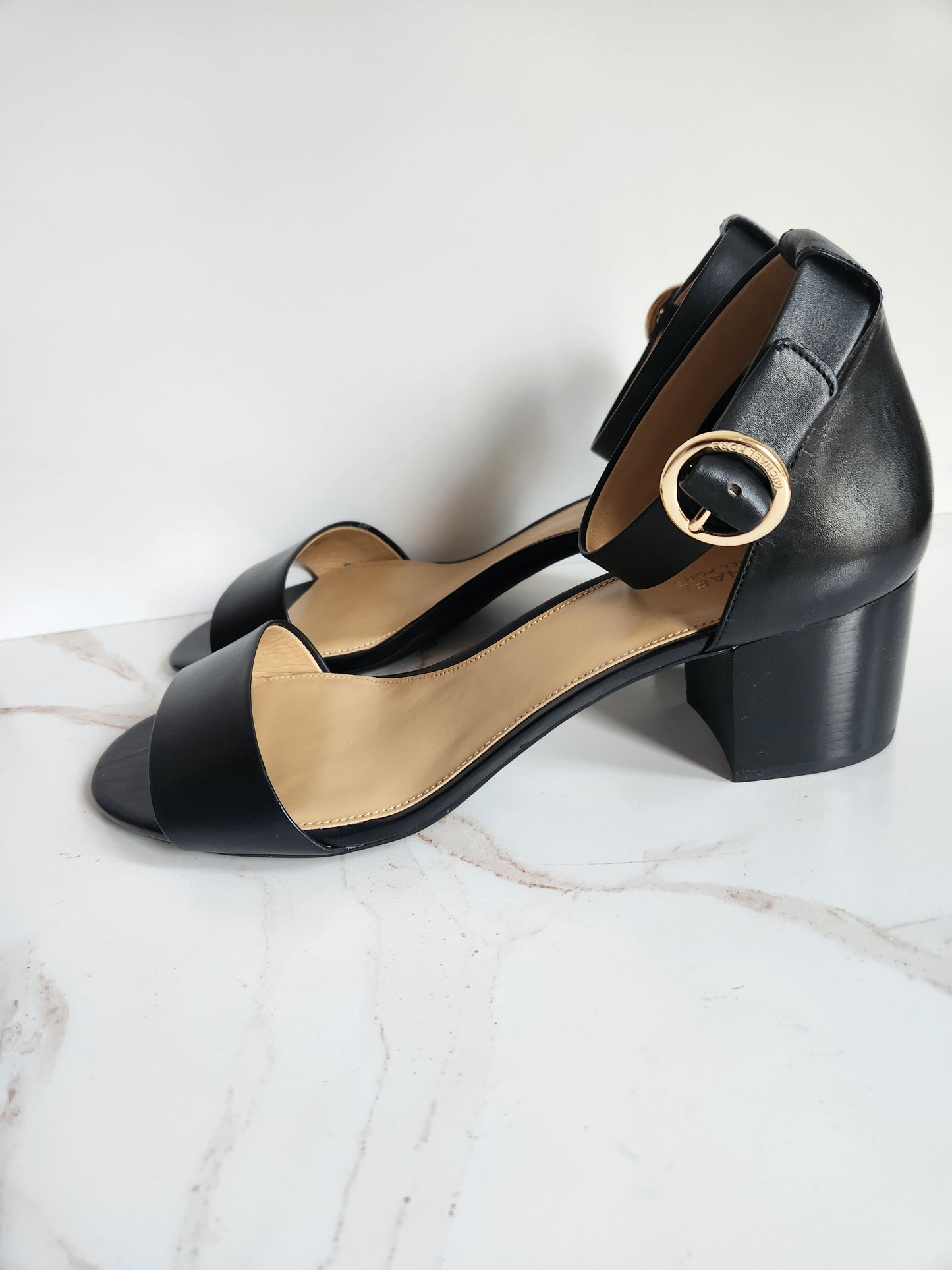 Michael by Michael Kors Lena Flex Black Leather Sandal Sz 11 M