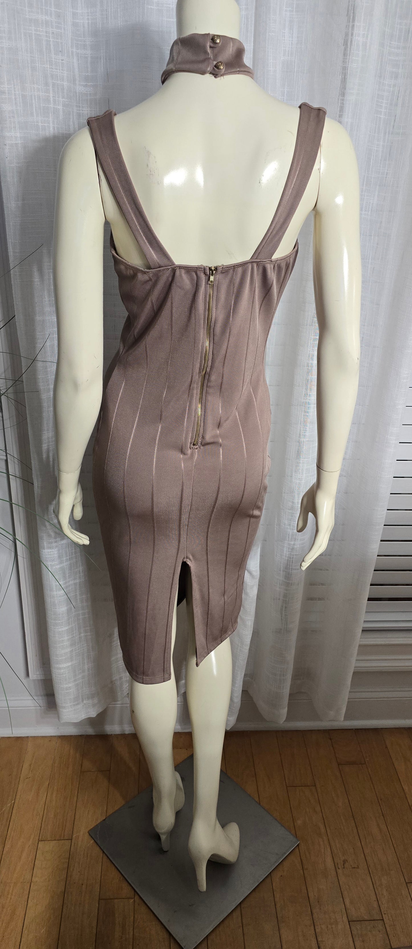 K Too Striped Bodycon Dress Sz L