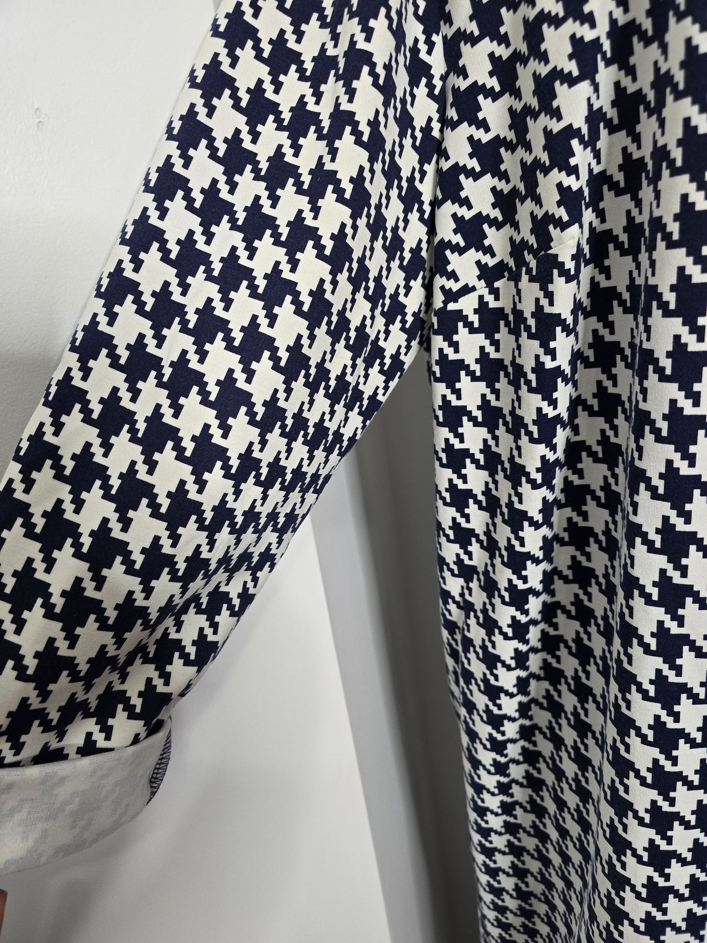 Jessica London Navy & White Houndstooth Duster Sz 18W