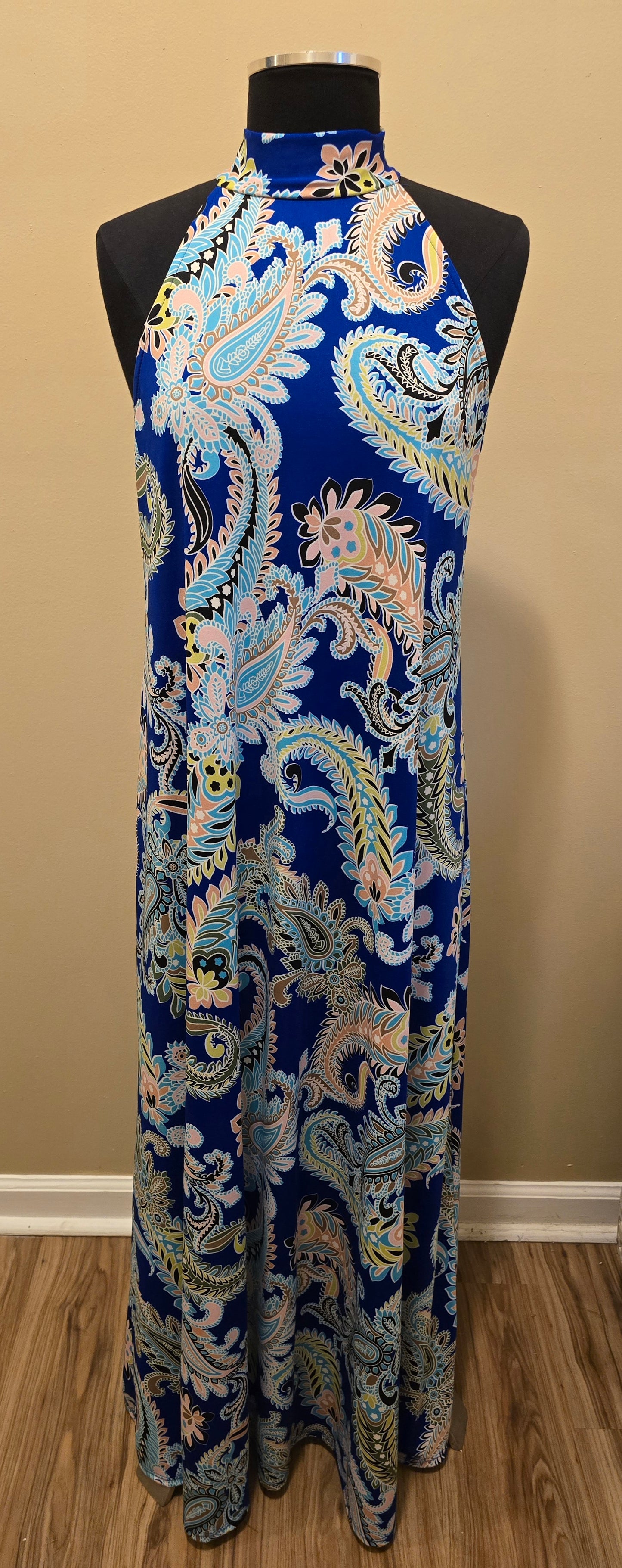 Halter Paisley & Floral Dress Sz L