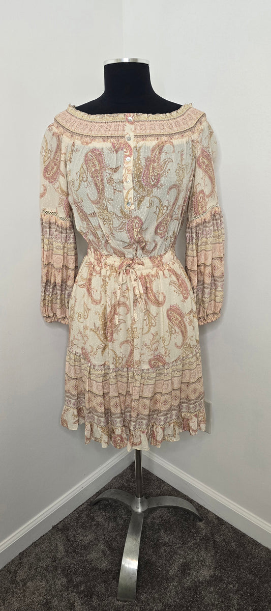 Versona Paisely Peasant Dress Sz S