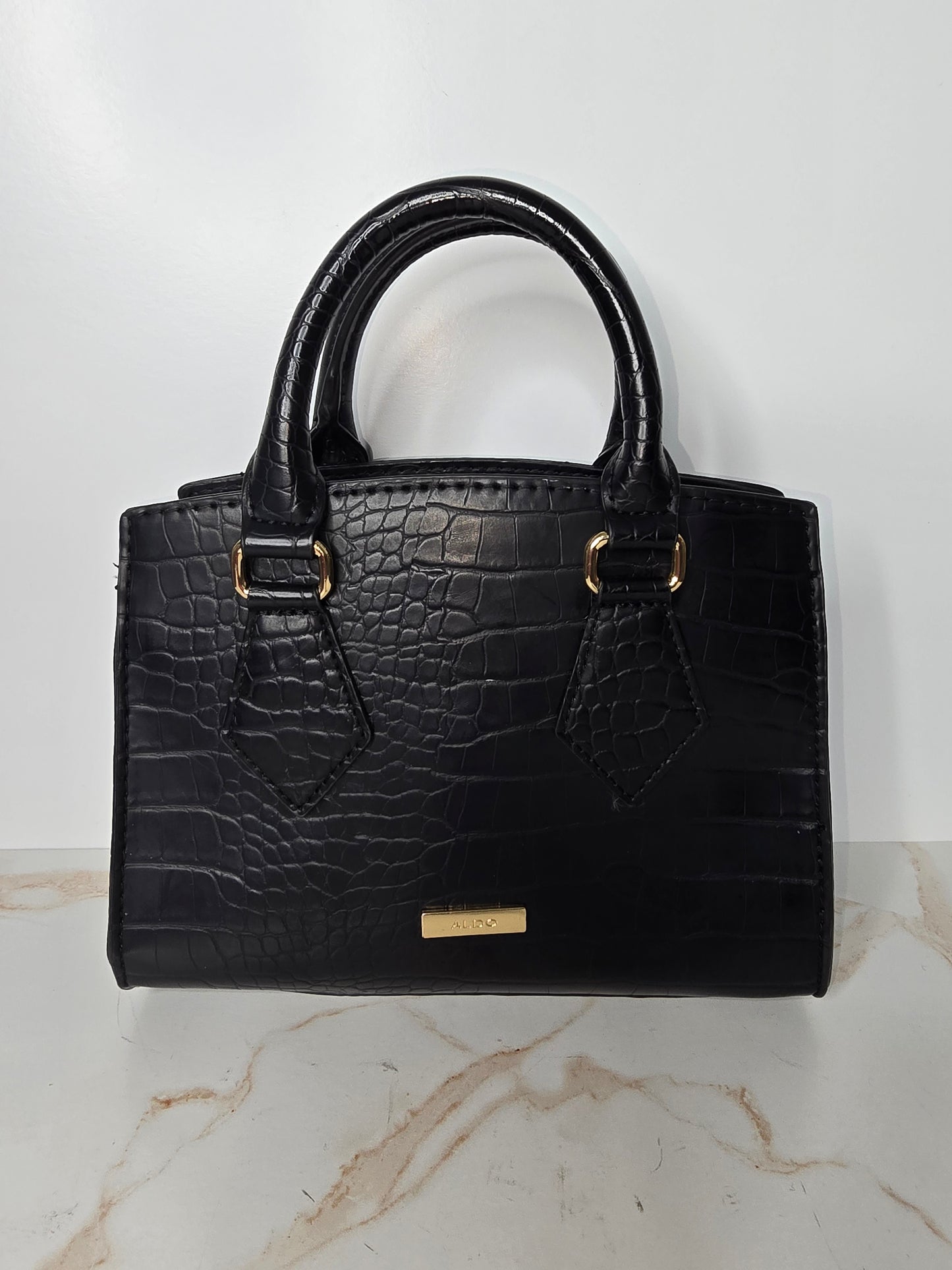 Aldo Black Faux Skin Mini Handbag