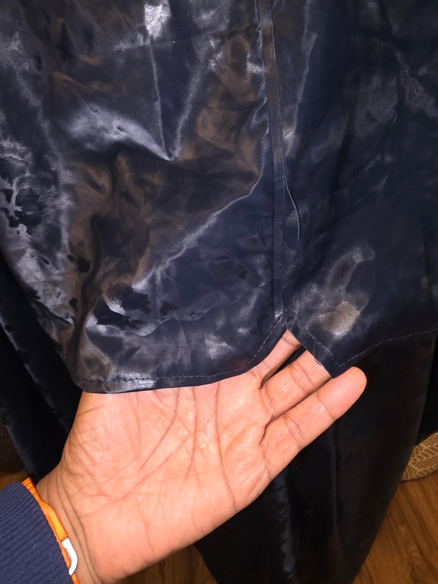 Rains Long Velvet Effect Waterproof Raincoat Sz M