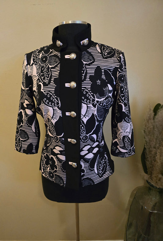 Joseph Ribkoff Abstract Floral Blazer Sz 6