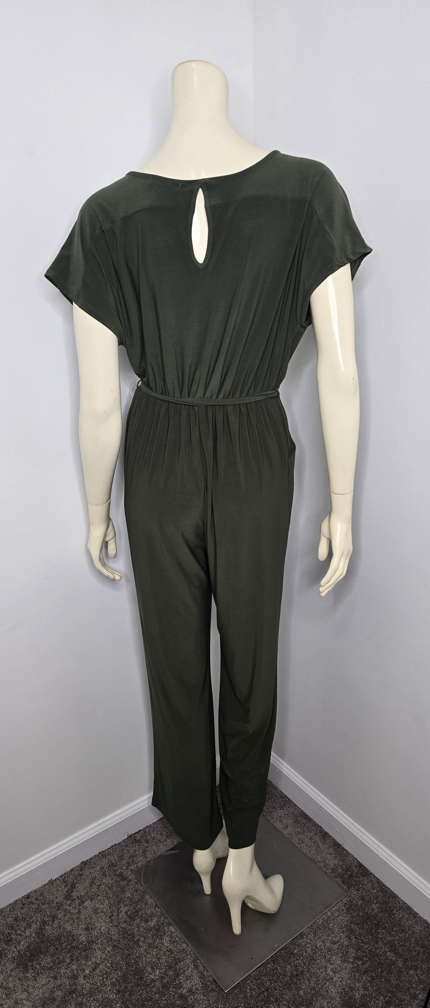 Green Faux Wrap Jumpsuit Sz M