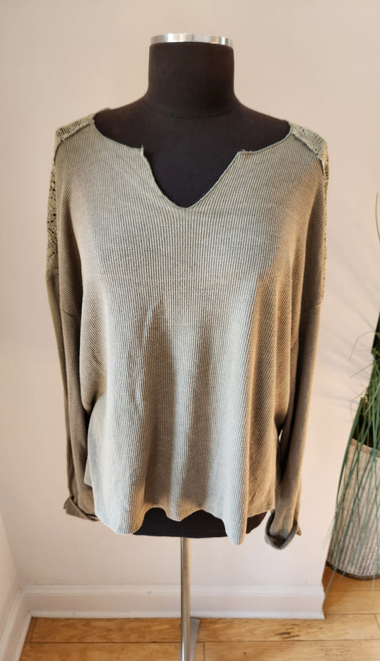 Knox Rose Olive Top Sz XXL