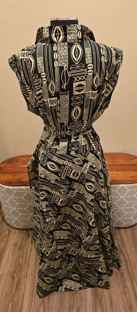 Cowrie Shell Wrap Dress/Tunic Fits up to Sz XXL