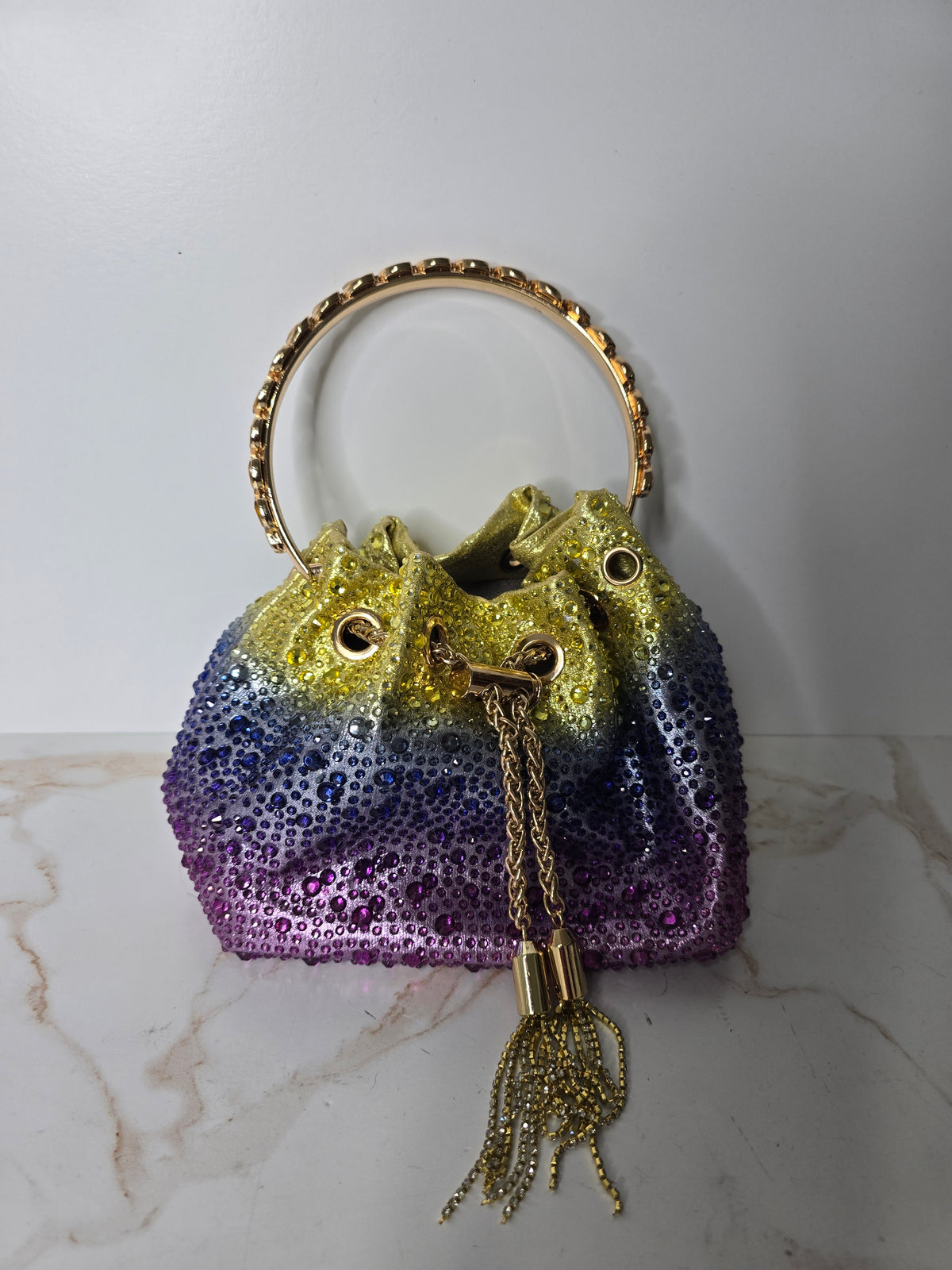 Multi-Colored Embellished Wrist Bag