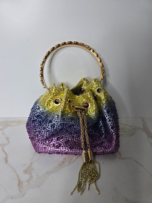 Multi-Colored Embellished Wrist Bag