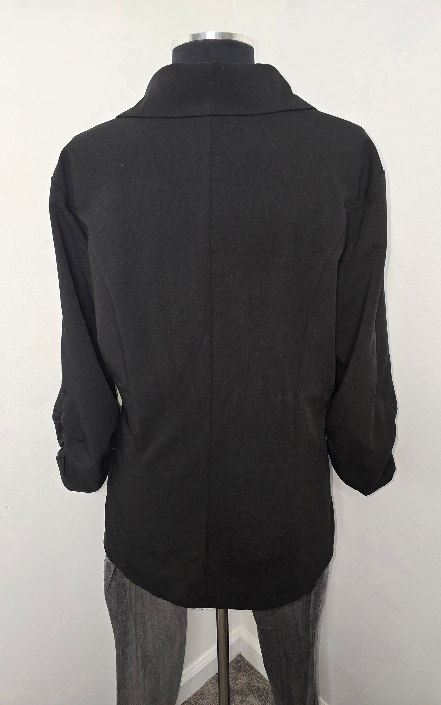 Torrid Black Ruched Blazer 3/4 Sleeve Sz 2X