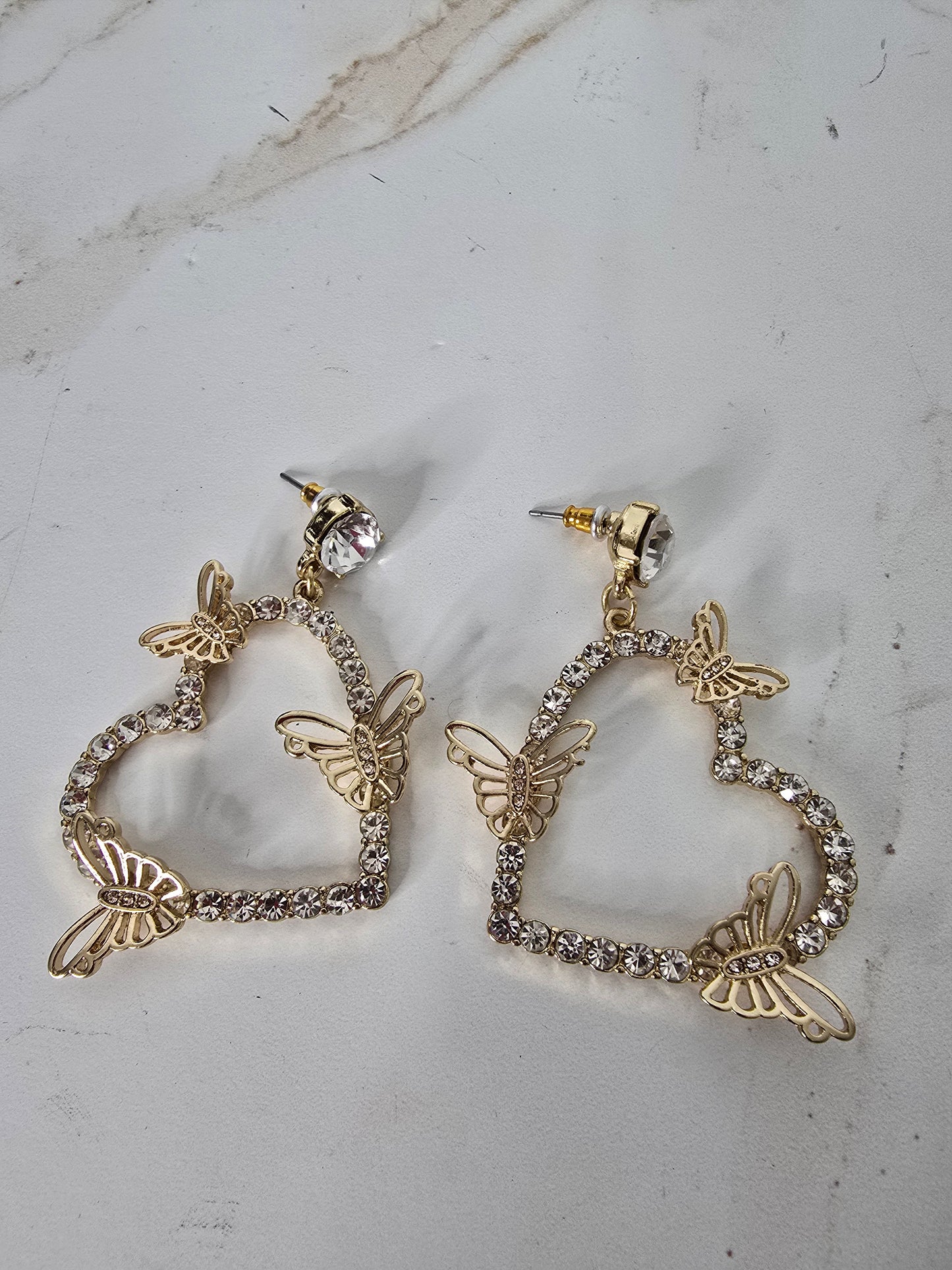 Butterfly Heart Earring Gold
