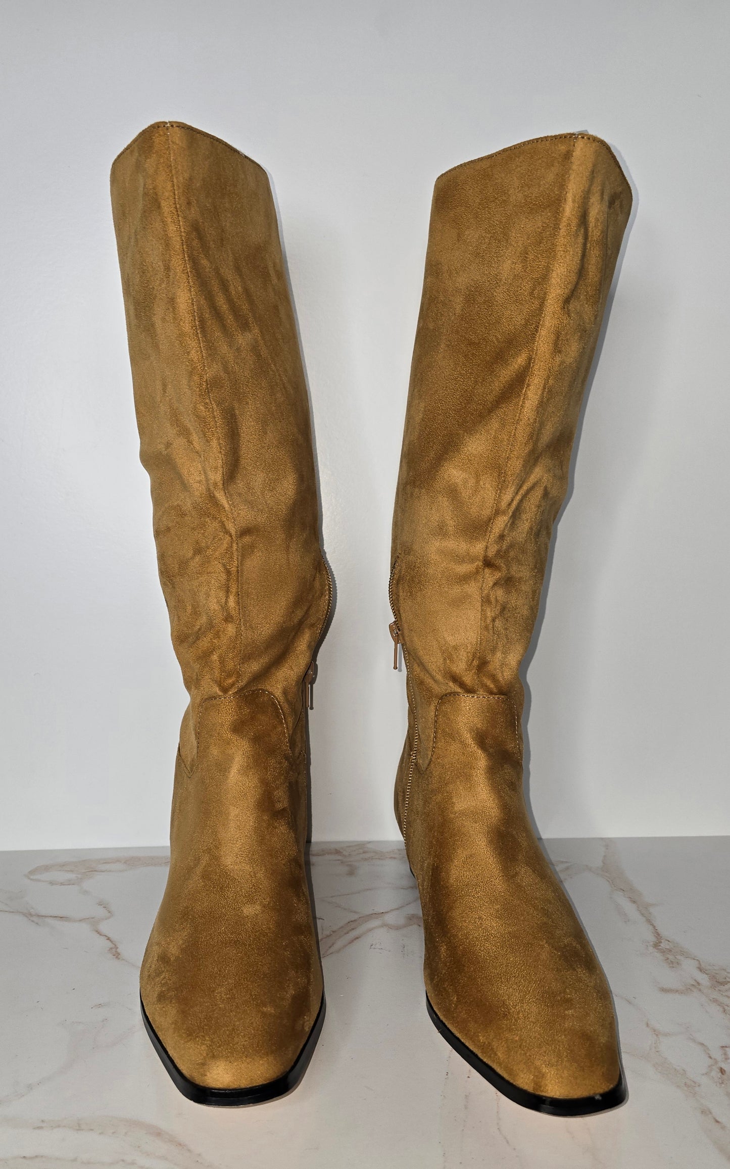 Camel Faux Suede Boot Sz 8.5