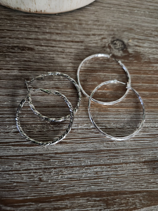 Silver Hoop Bundle #2