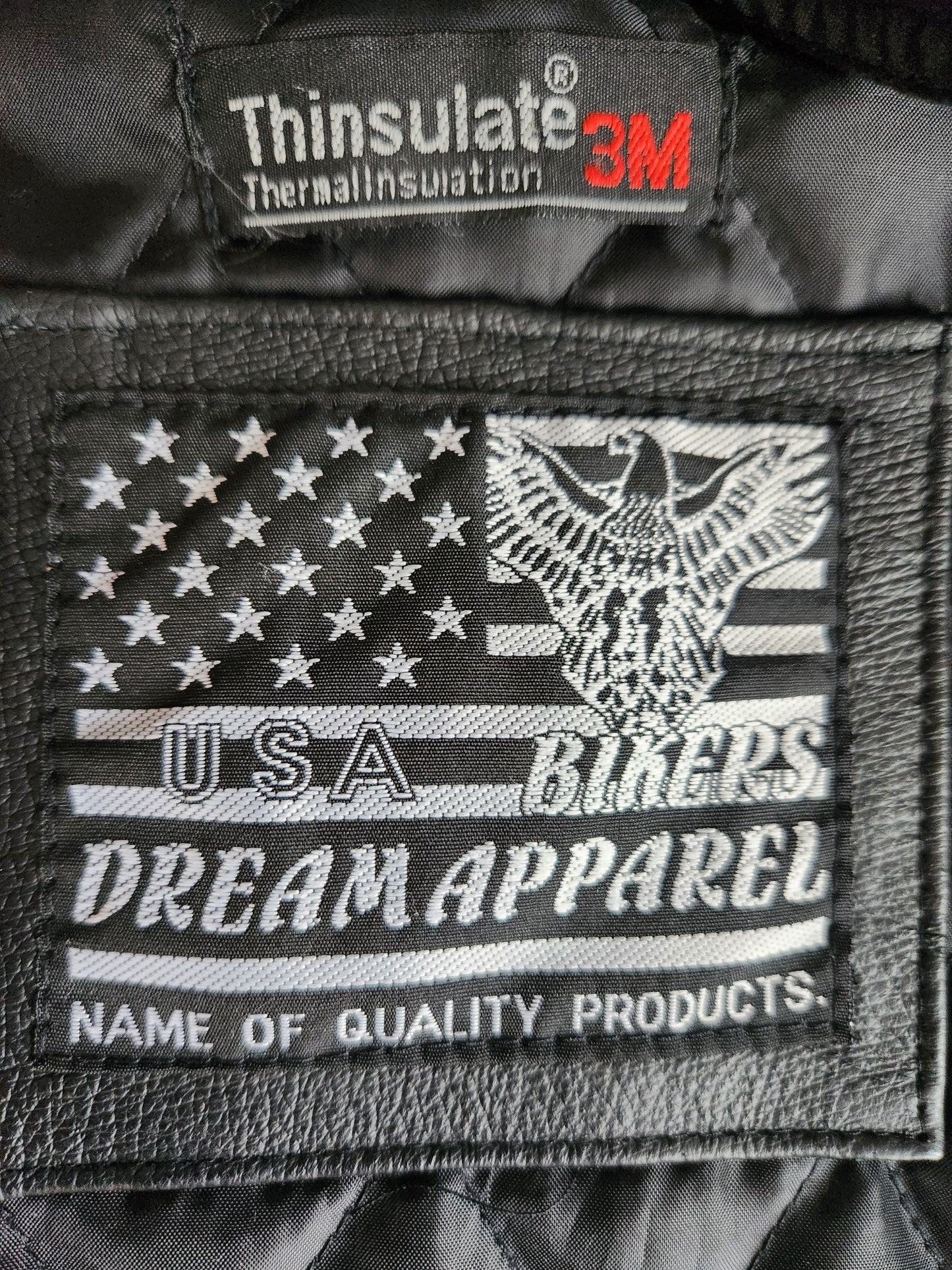 USA Bikers Dream Apparel Women's Leather Motorcycle Jacket - Sz L