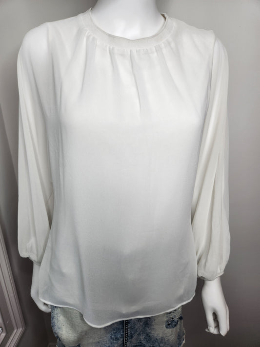 Zara White Blouse Sz S