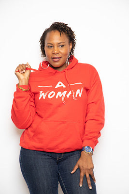 A Woman Hoodie Sweater - Red