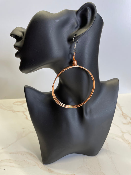 Hula Hoop Earrings - Large Copper