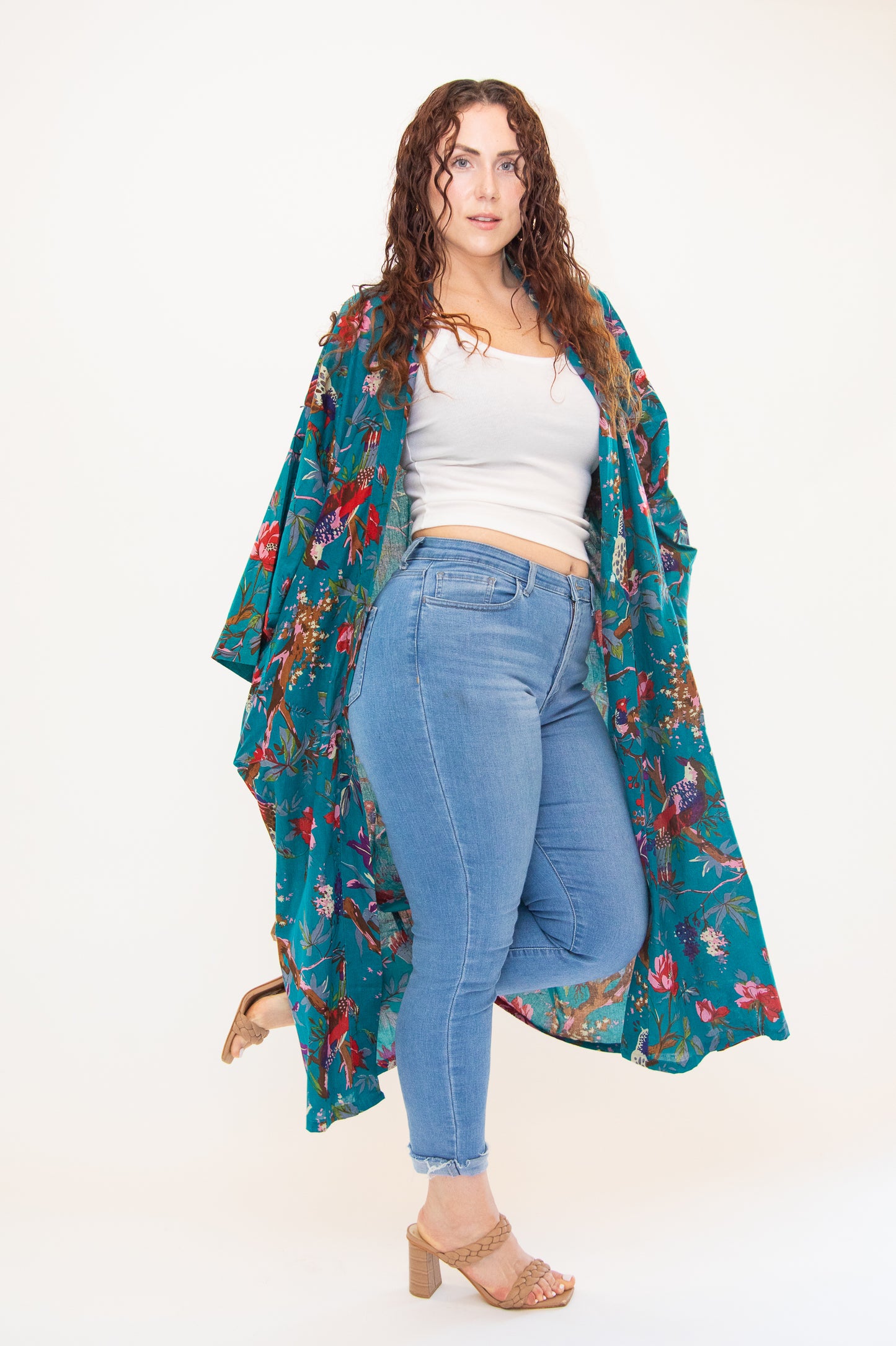 Tropicale Green Kimono