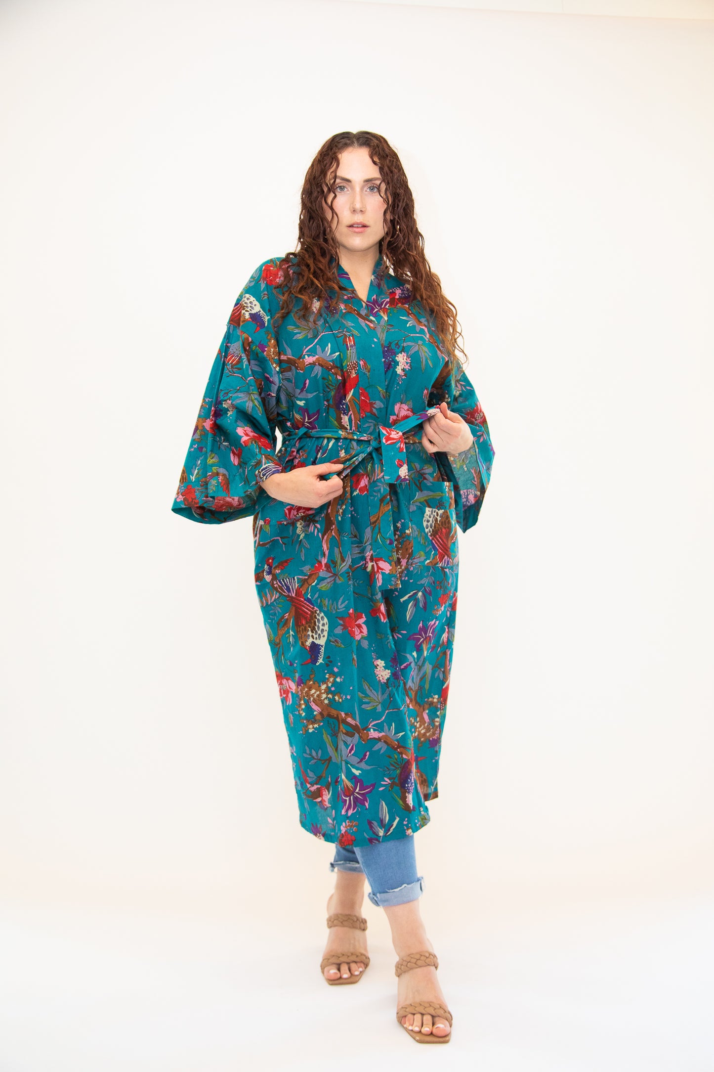 Tropicale Teal Kimono
