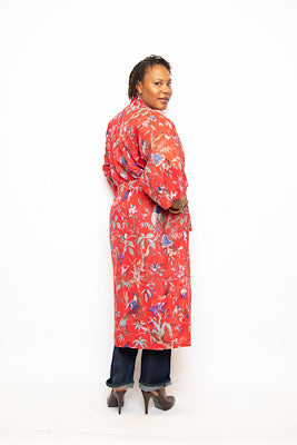 Tropicale Red Kimono