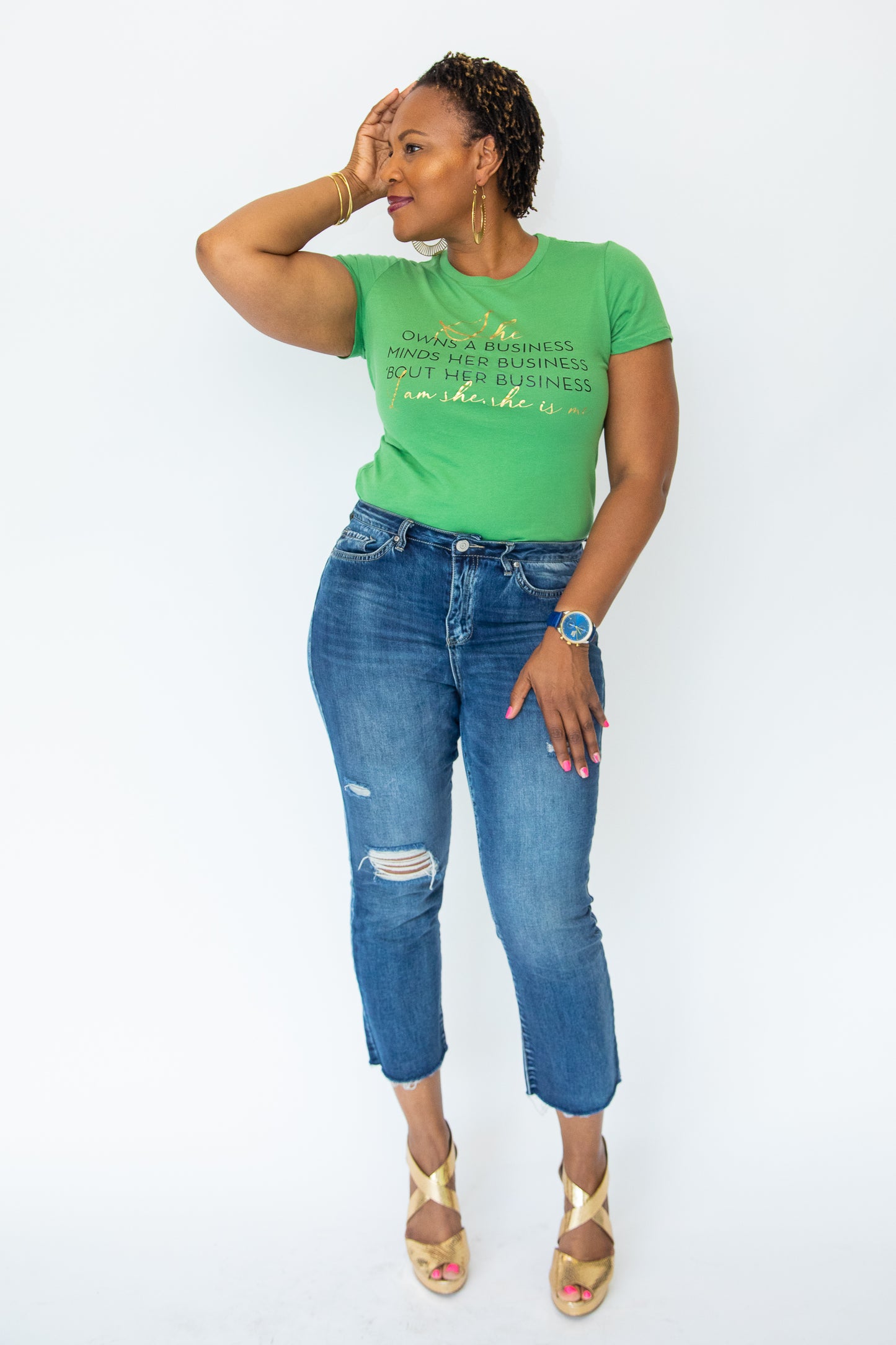 She Owns A Business Tee - Green