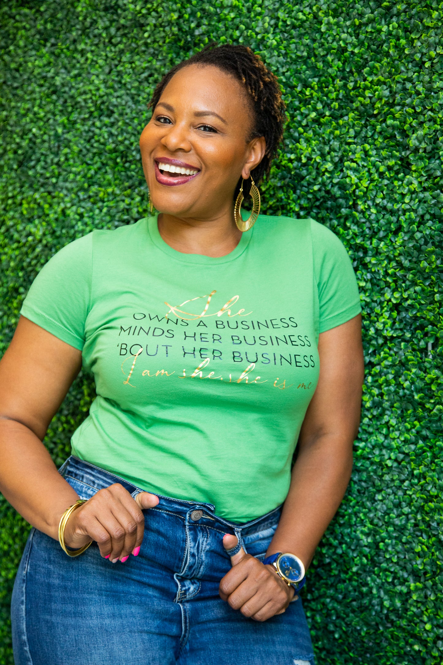 She Owns A Business Tee - Green